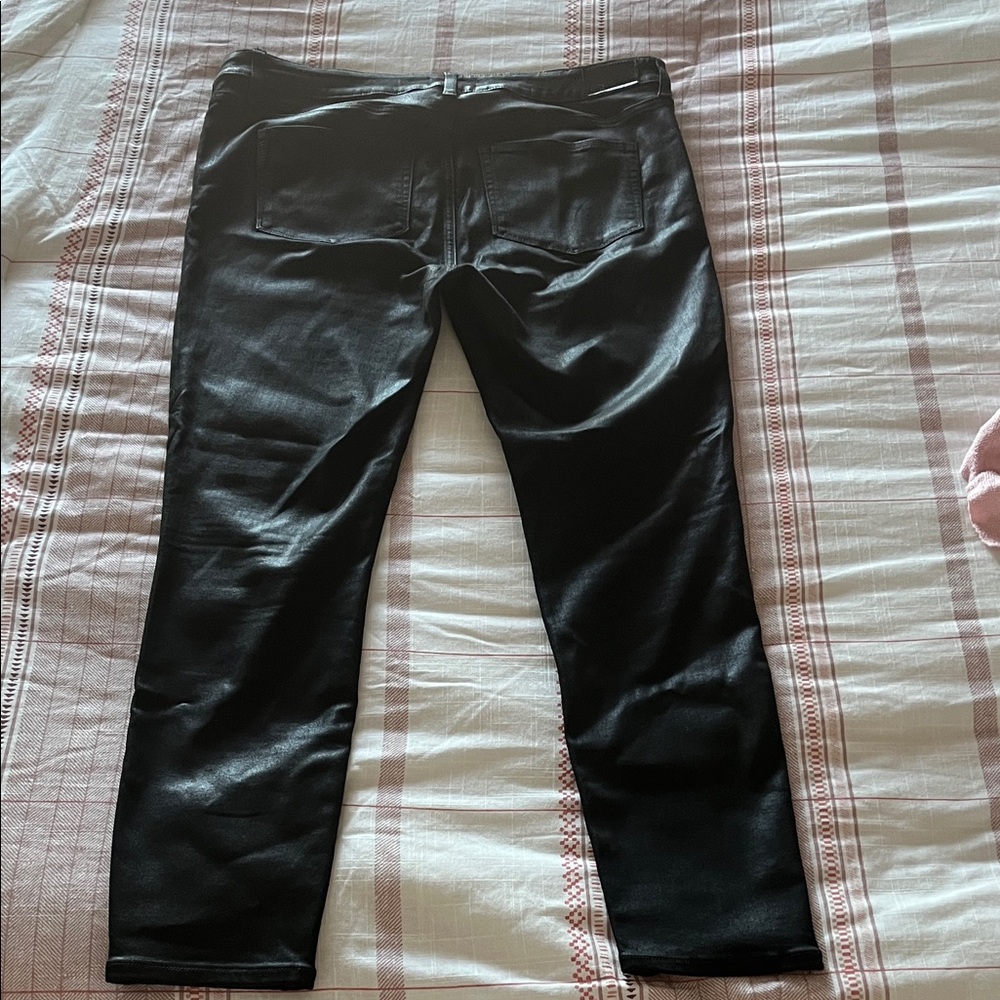 Paige High Rise Muse Coated Cigarette Jeans in Deep Black - Picture 7 of 12